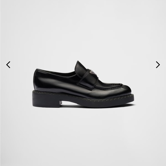 🆕 PRADA Chocolate Brushed Leather Loafers - Picture 2 of 9